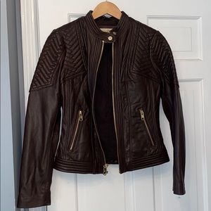 Michael Kors Brown Leather Jacket